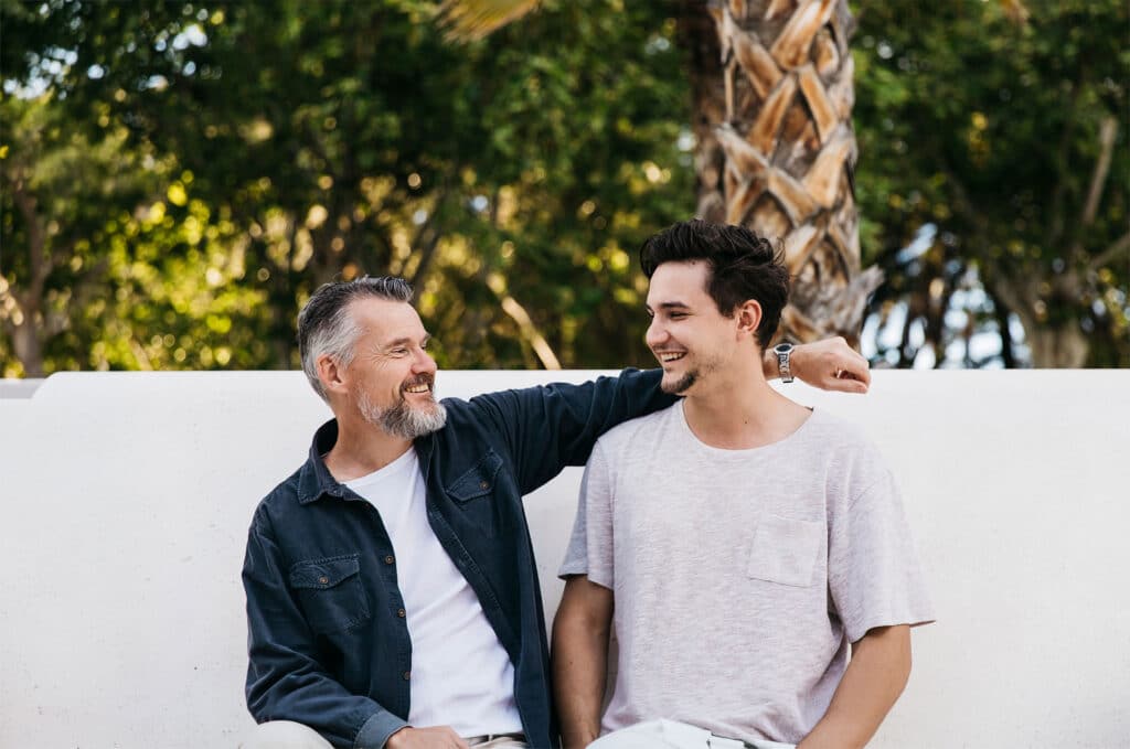 Father and son have a nice talk