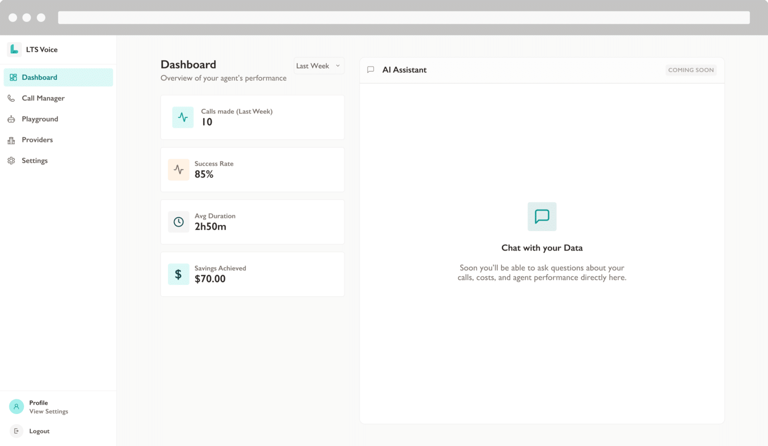 View of the homepage for the LTS App