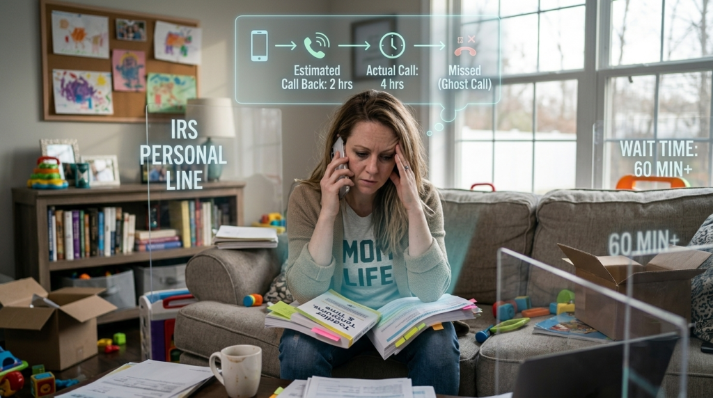 Mom trying to talk to IRS agent